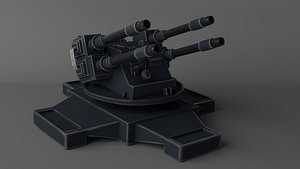 3D sci-fi turret model
