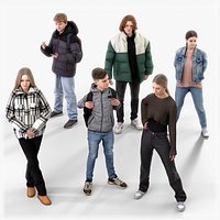 Rigged People - SixPack 04 - Realistic Lowpoly Characters