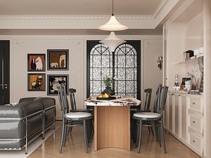 modern dining room 3D model