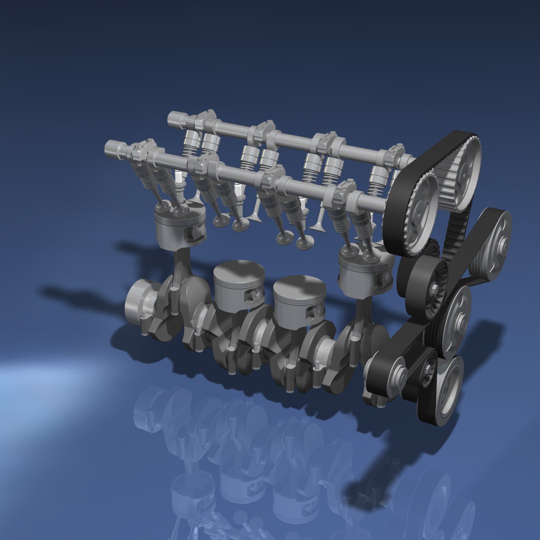 I4 Engine 4 3d Model