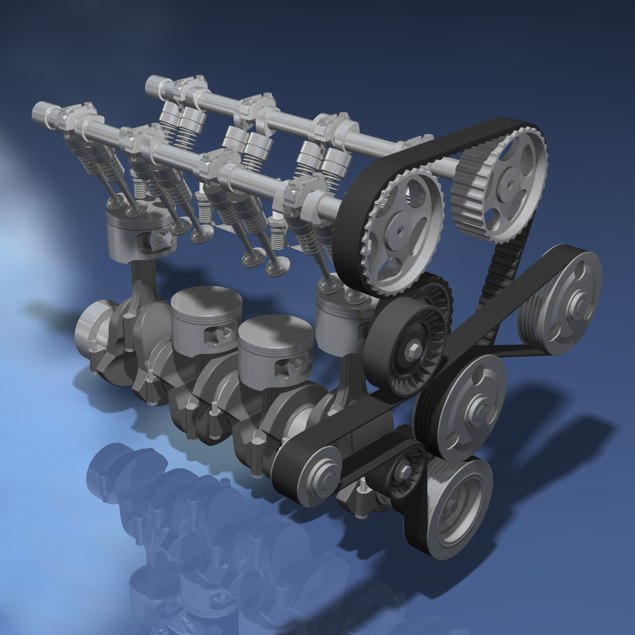 i4 engine 4 3d model