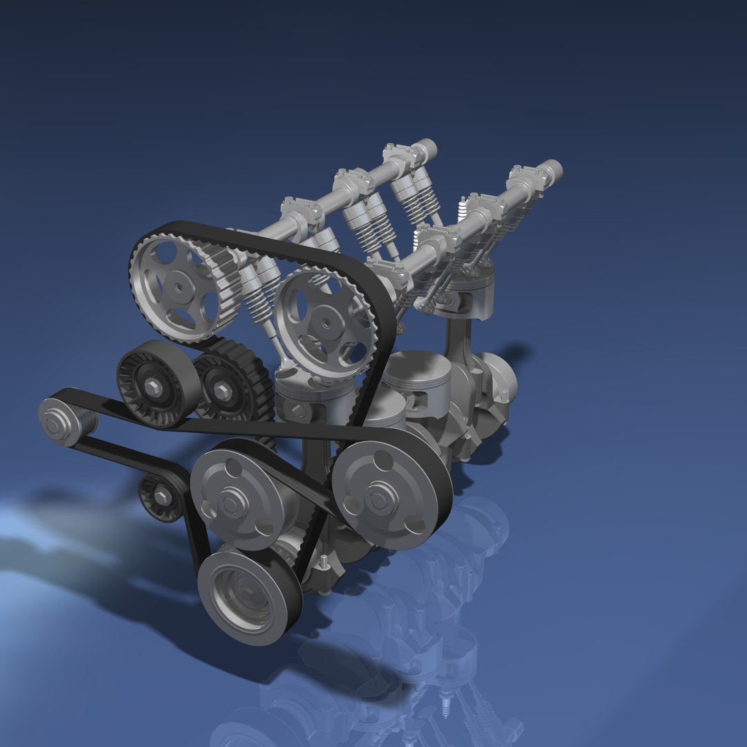 I4 Engine 4 3d Model