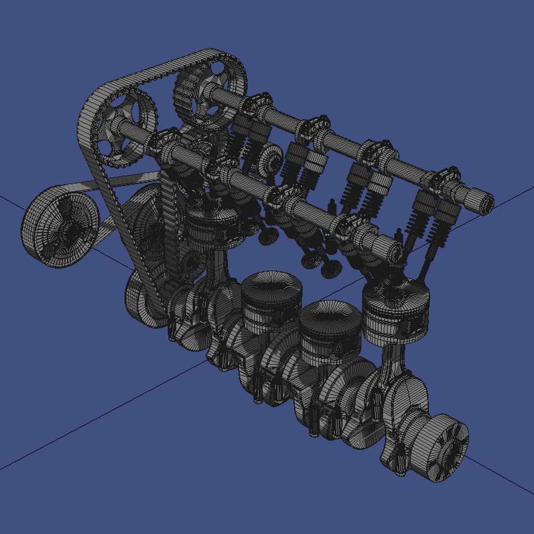 i4 engine 4 3d model