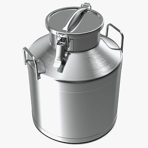 Milk Can Stainless Steel 10 Liter 3D
