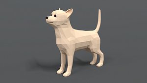 Low Poly Cartoon Chihuahua Dog