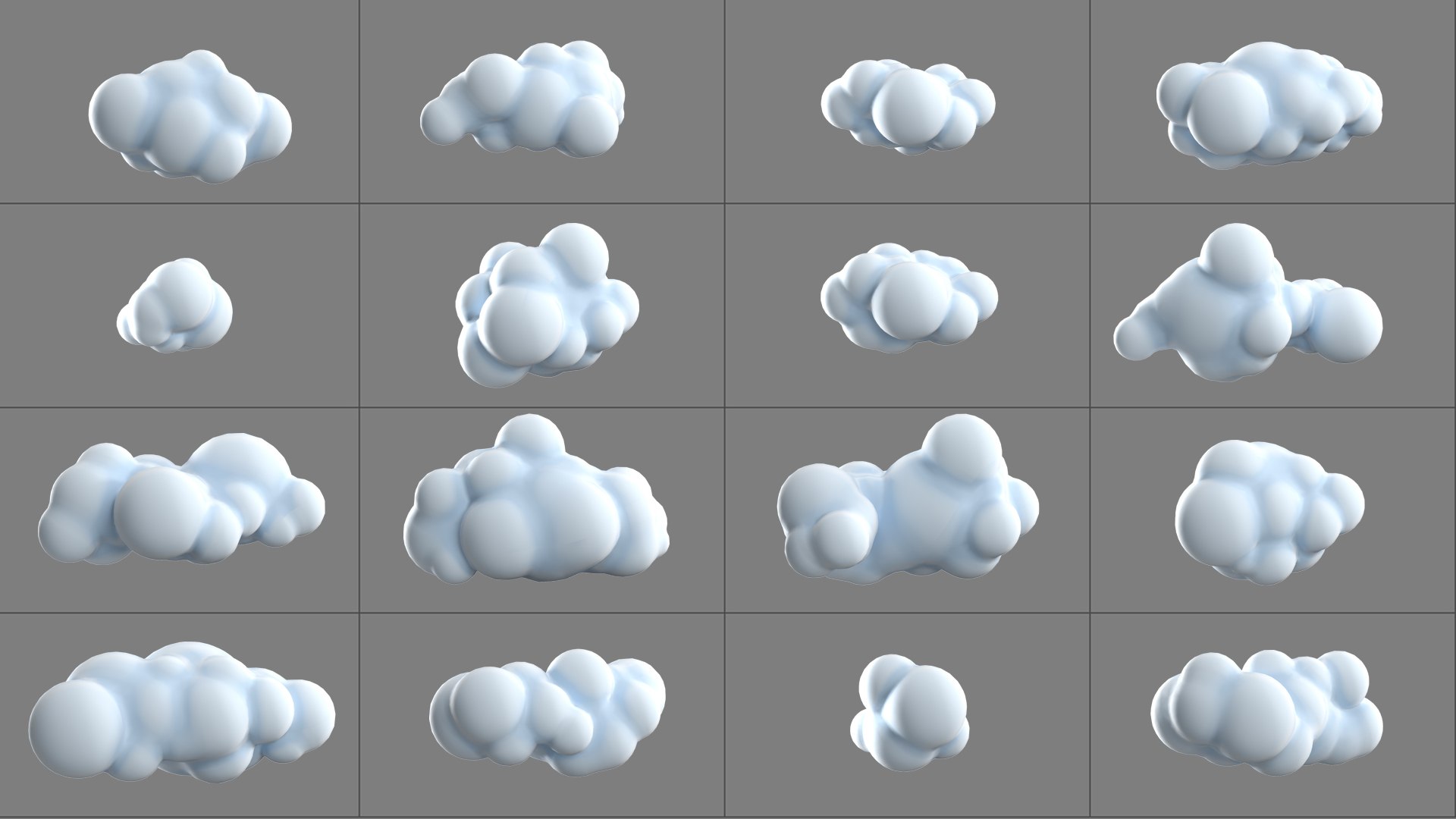 3D Model Lowpoly Clouds SET - TurboSquid 1965145