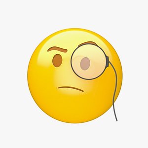 Apple Face with Monocle 3D