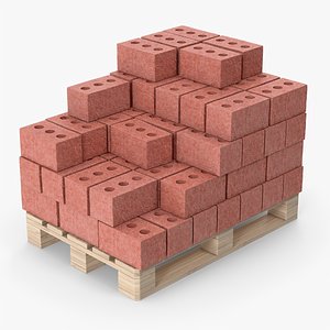Bricks On Wooden Pallet model