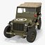 Jeep Willys 1944 Convertible Rigged 3D Model
