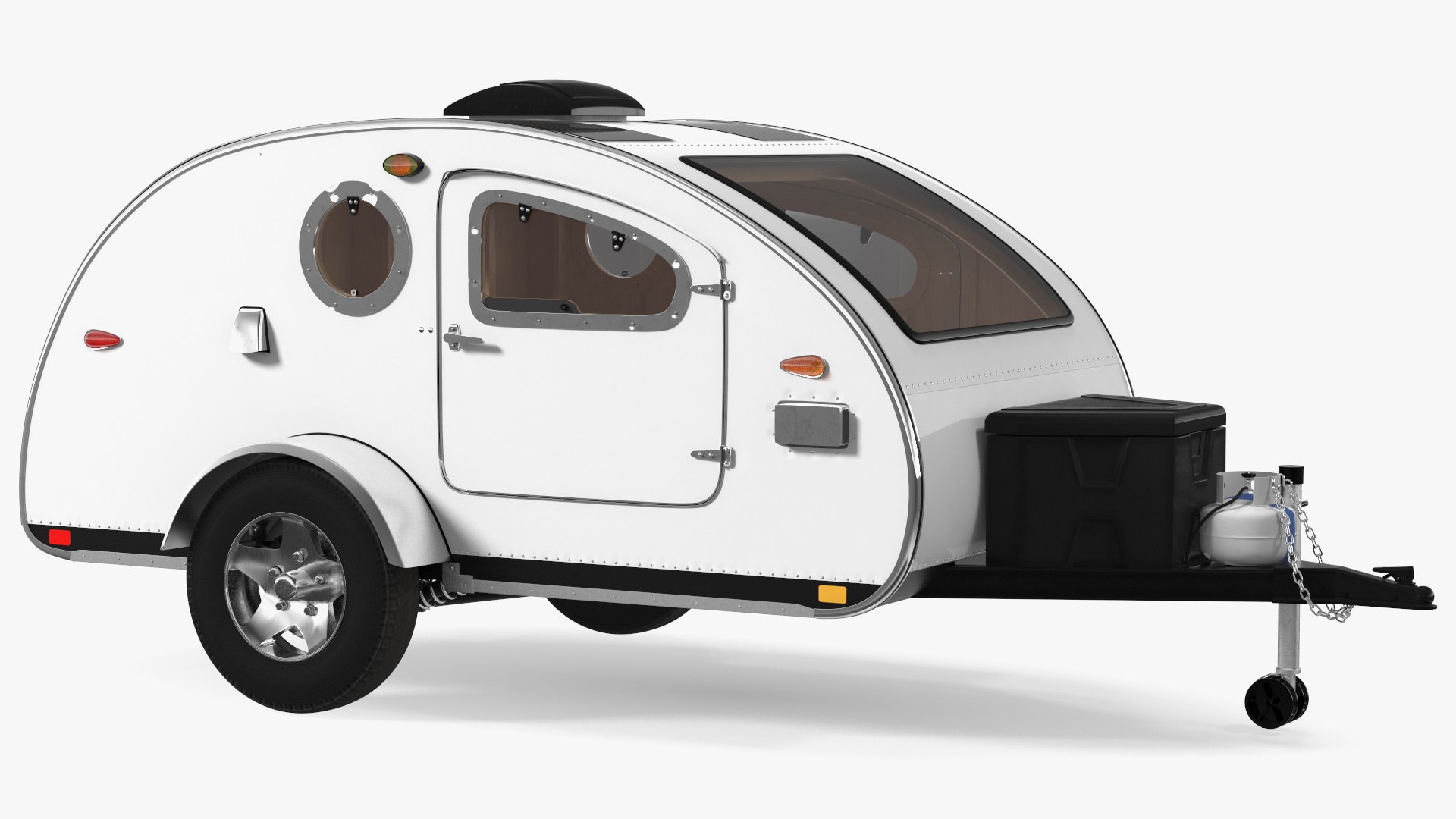 Teardrop Camping Trailer Rigged 3D model preview