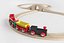 Wooden toy railway with train 3D