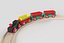 Wooden toy railway with train 3D