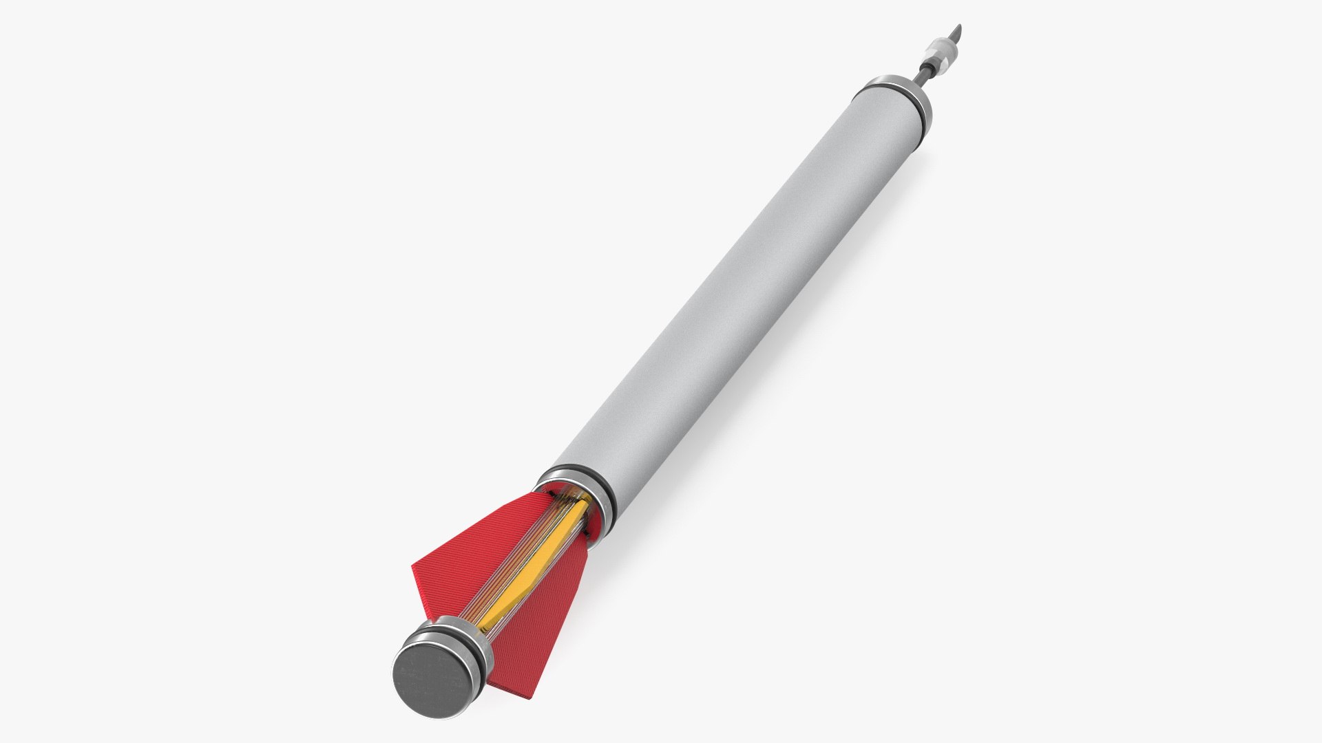 Aluminium Reusable Dart Syringe 3D model preview