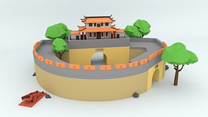 cartoon taiwan historic site 3D model