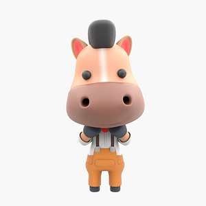 3D Cute Horse 3D Illustration model