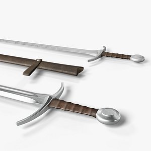 3D model Medieval Sword 02     plus old texture and sheath