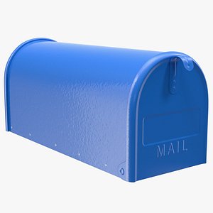 3D blue painted mailbox mail