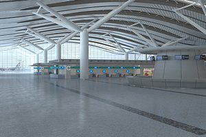 Airport Terminal Interior 01 3D model