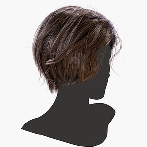Real Time Hair Card Female Hairstyle part 13 Low-poly 3D model 3D model
