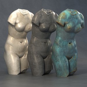 Ancient torso sculpture 3D