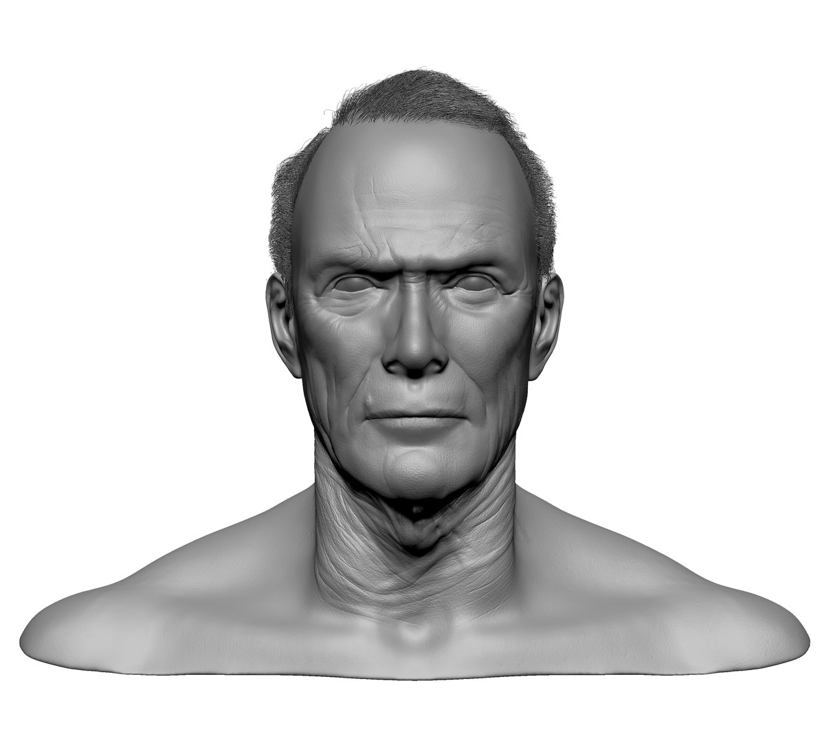 3D Portrait Clint Eastwood Model - TurboSquid 1185142