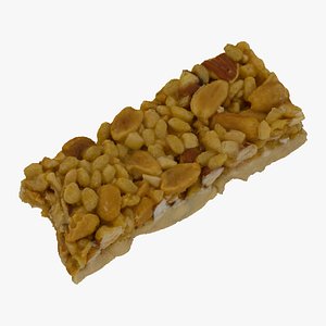 3D model protein bar caramel nuts