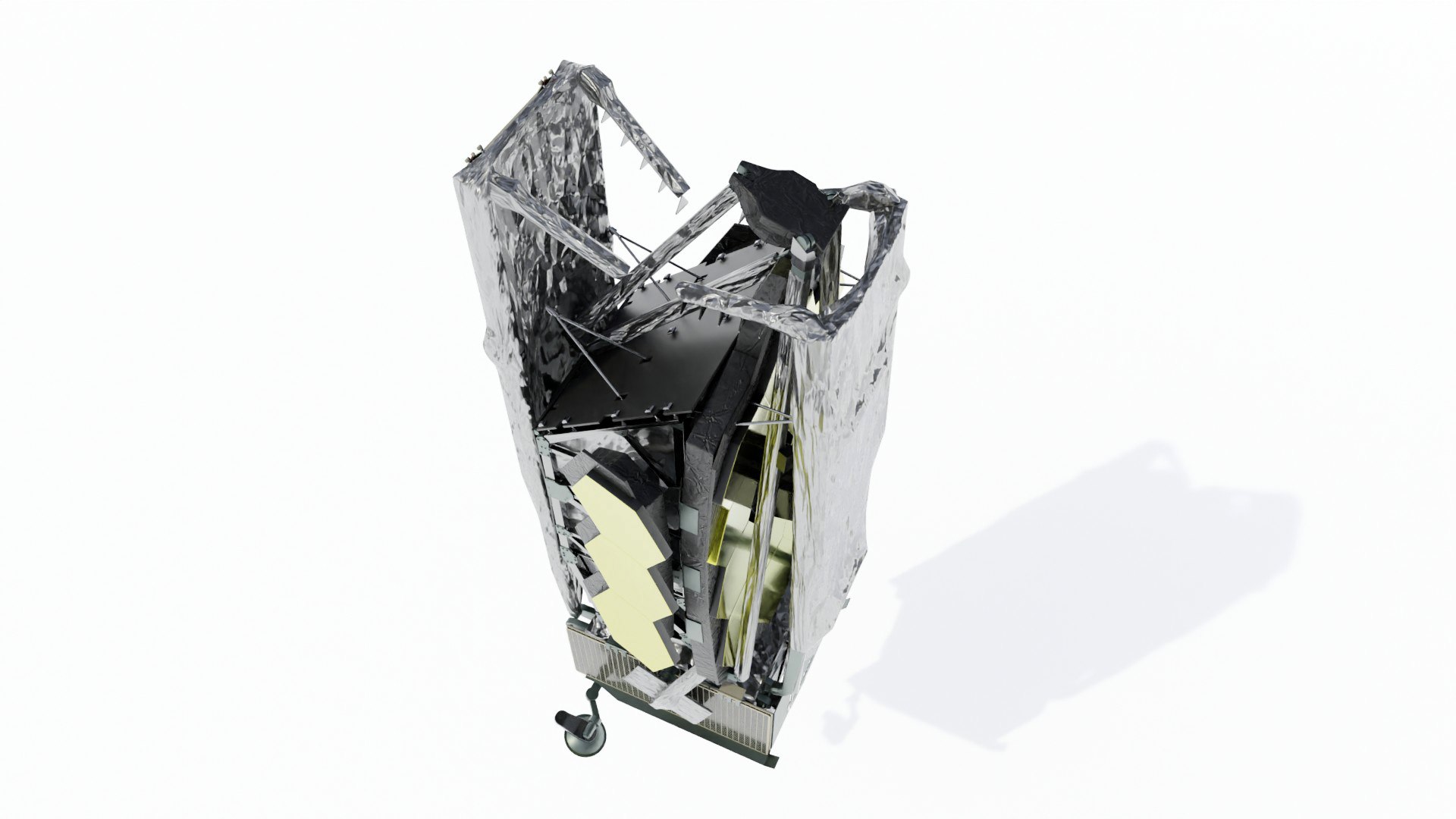 James Webb Space Telescope 3D model https://p.turbosquid.com/ts-thumb/2k/e4WR8E/Eb/jameswebb_folded40/jpg/1652060859/1920x1080/fit_q87/e302c9c706941f1e9c29d9bd77c058e72db9eb49/jameswebb_folded40.jpg