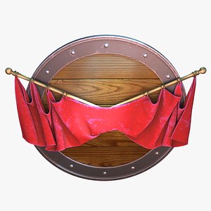 shield with flags 3D model