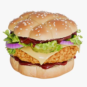 Realistic  Chicken Burger Nuggets 3D model