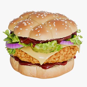 Realistic Chicken Sandwich Burger Nuggets