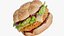 Realistic  Chicken Burger Nuggets 3D model