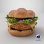 Realistic  Chicken Burger Nuggets 3D model
