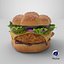 Realistic  Chicken Burger Nuggets 3D model