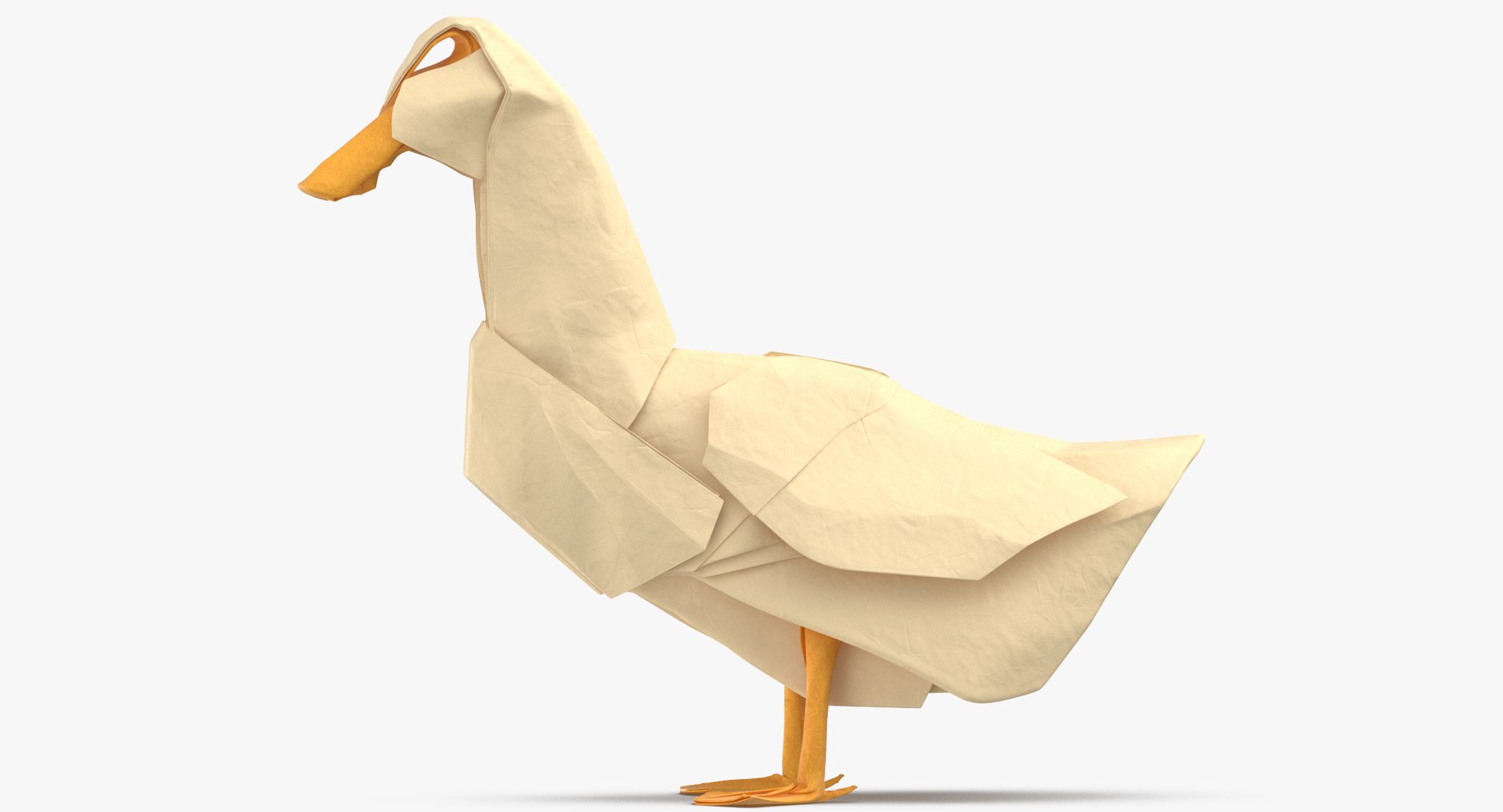 Origami duck Stock 3D asset