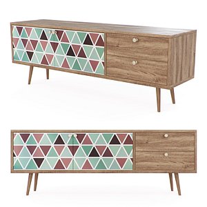 3D Chest of drawers Berber two drawers and two doors