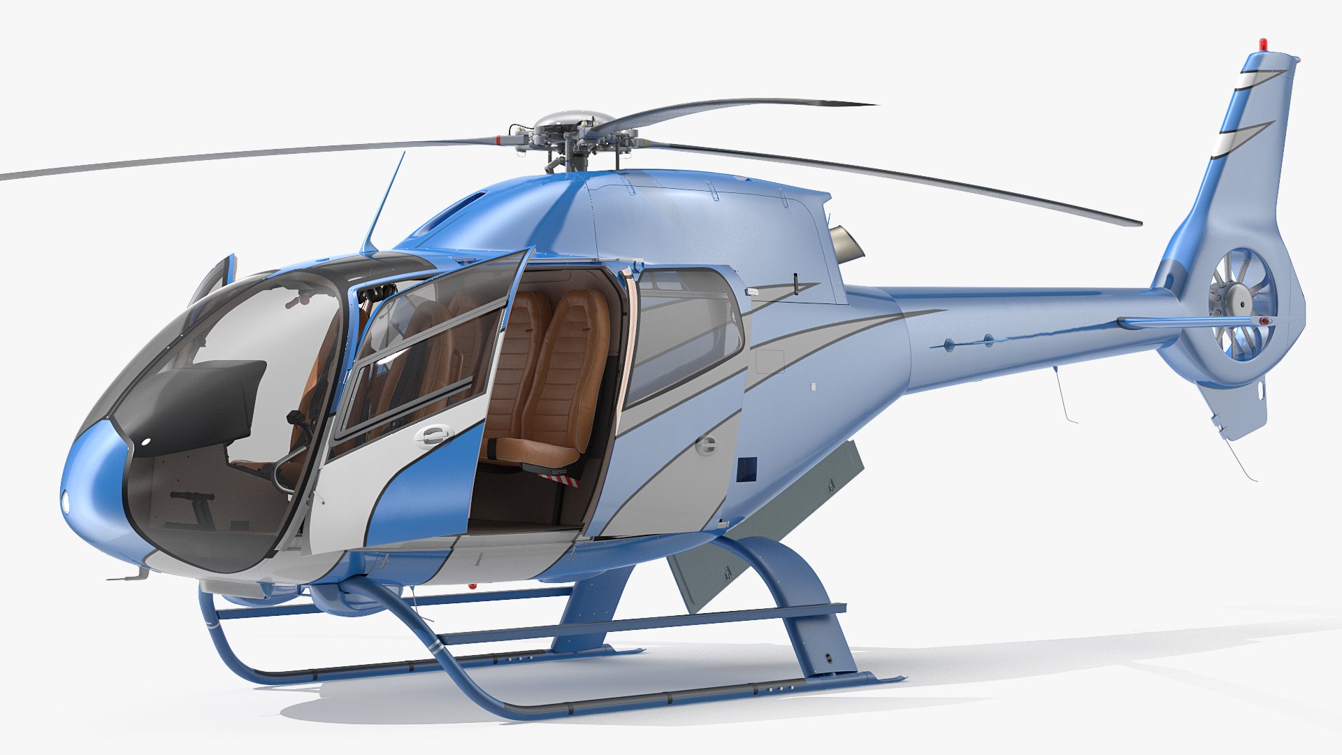 Executive Lightweight Helicopter Rigged 3D model preview