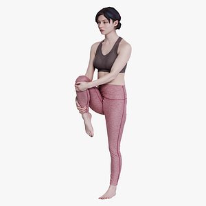 3D Female Scan - Amy Stretching Pose 34 model