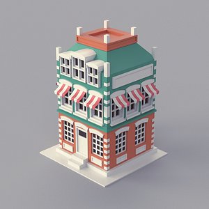 Cartoon Dutch Building 06 3D