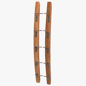 wooden mounted vertical wine rack 3D