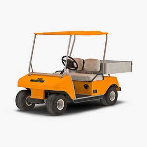 3d golf cart orange model