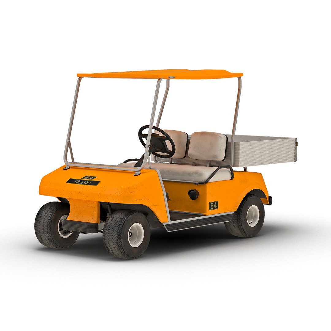 Golf Cart Orange 3D model preview
