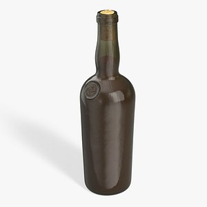 3D Antique Wine Bottle model
