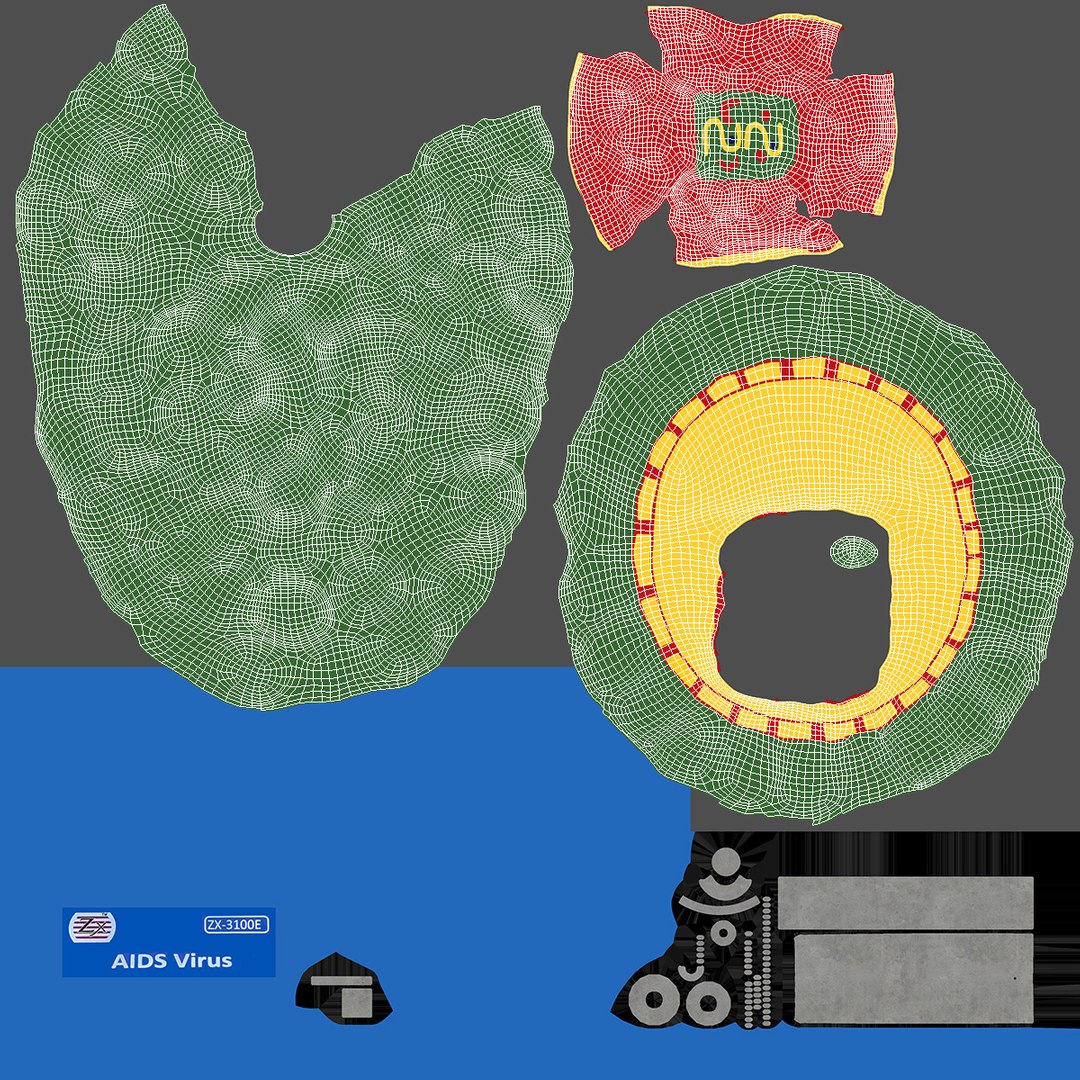HIV Virus Educational Model On Metal Stand 3D - TurboSquid 2409932
