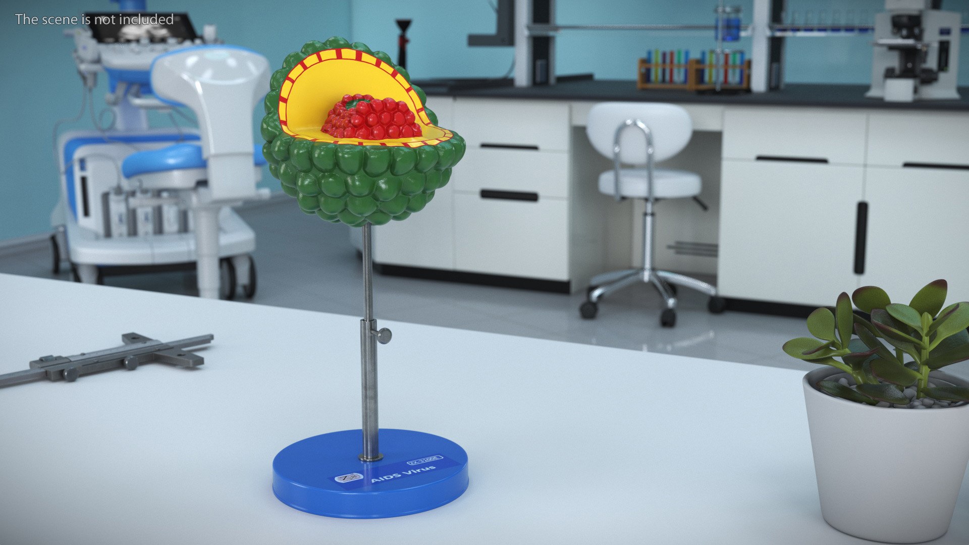 HIV Virus Educational Model On Metal Stand 3D - TurboSquid 2409932