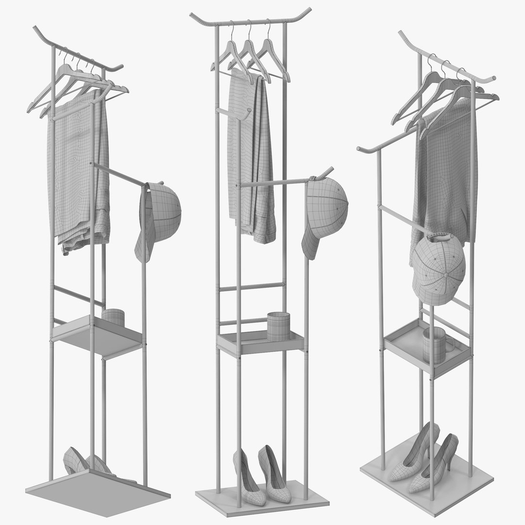 Floor Coat Rack 3D Model TurboSquid 2083982