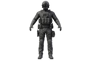 3D Special Ops Tactical Soldier Rigged Animated Game Ready PBR