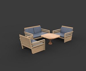 3D model Simple Seater Sofa 2 3D model