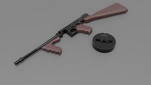 3D Thompson submachine gun