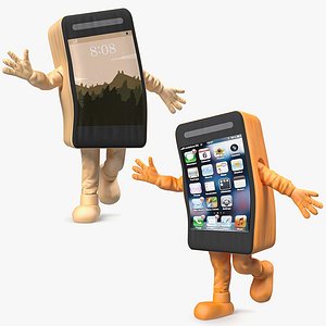 3D Rigged Cell Phone Mascot Costumes Collection for Maya model