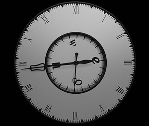 Animated Clock Low-poly 3D model